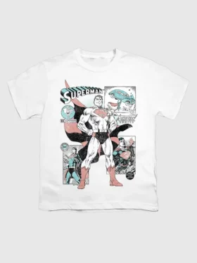 Kinder-T-Shirt mit Superman-Comic-Motiven