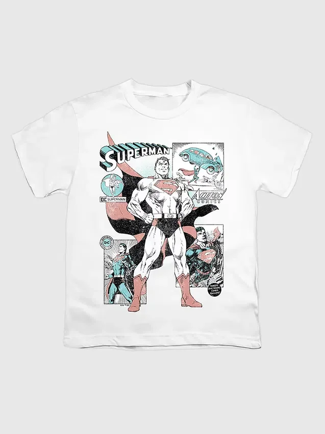 Kinder-T-Shirt mit Superman-Comic-Motiven