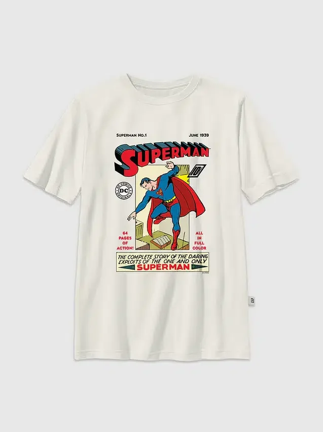 Kinder-T-Shirt mit Superman-Vintage-Comic-Motiv