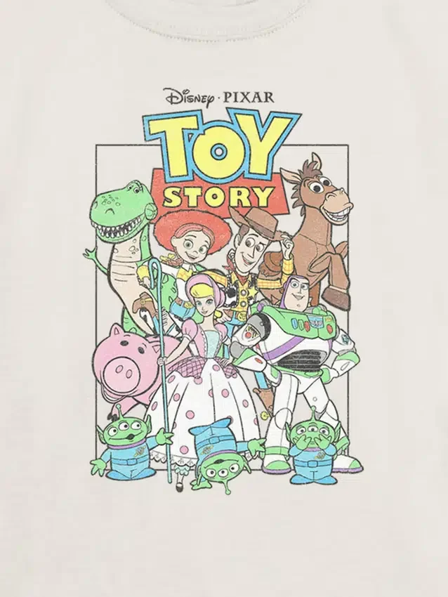 Kinder-T-Shirt mit „Toy Story“-Vintage-Gruppenmotiv