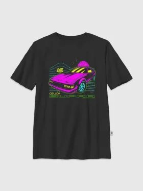 Kinder-T-Shirt mit Toyota Supra Neon-Grafik