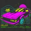 Kinder-T-Shirt mit Toyota Supra Neon-Grafik