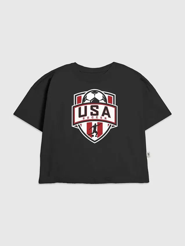 Kinder-T-Shirt mit US-Fußball-Wappen-Motiv