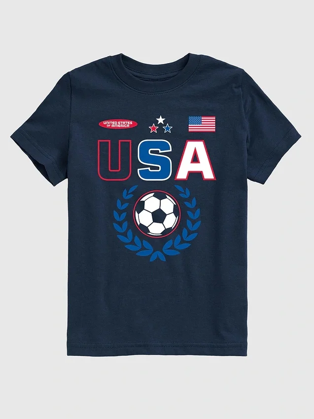 Kinder-T-Shirt mit USA-Fußball-Motiv