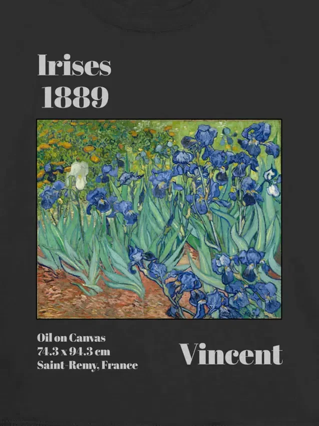Kinder-T-Shirt mit Van-Gogh-Iris-Motiv