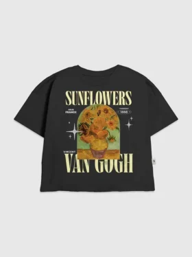 Kinder-T-Shirt mit Van-Gogh-Sonnenblumen-Motiv