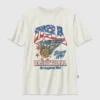 Kinder-T-Shirt mit Vintage-Basketball-Motiv