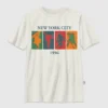 Kinder-T-Shirt mit Vintage-Grafik zum Thema Wintersport