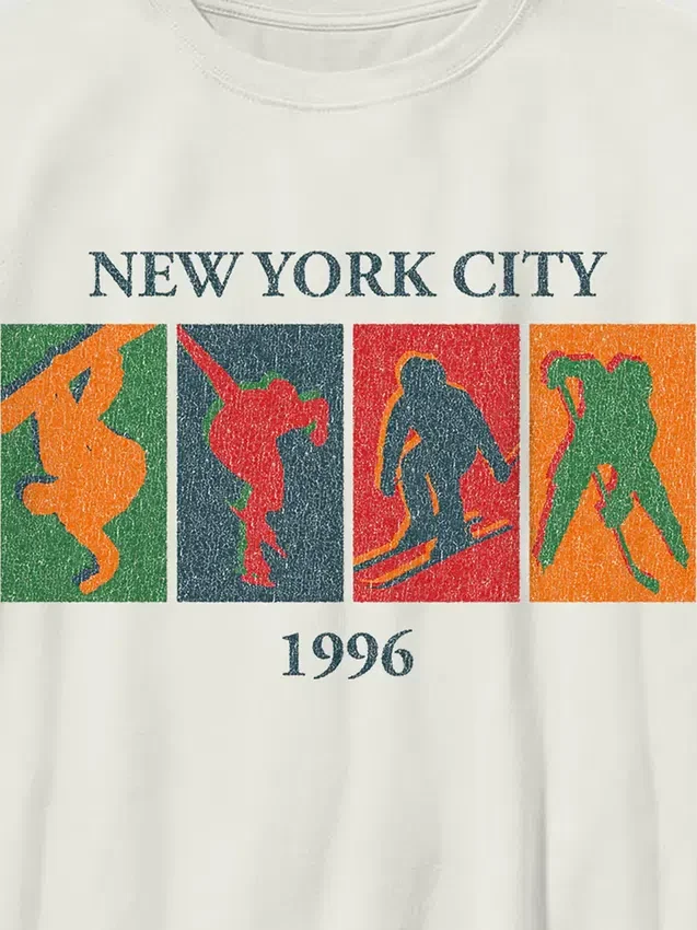 Kinder-T-Shirt mit Vintage-Grafik zum Thema Wintersport