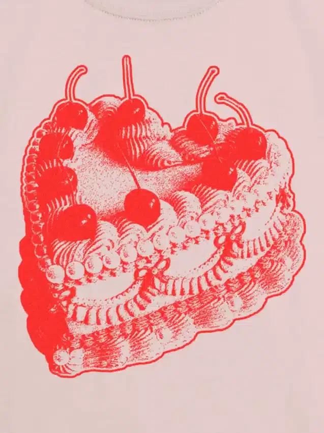 Kinder-T-Shirt mit „Vintage Heart Cake“-Motiv