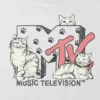 Kinder-T-Shirt „MTV Cats“ mit Grafikprint, Boxy-Schnitt, kurz geschnitten