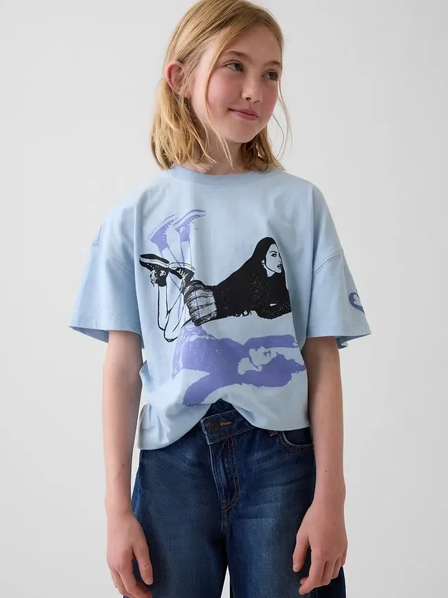 Kinder-T-Shirt „Olivia Rodrigo“ in Oversize-Passform