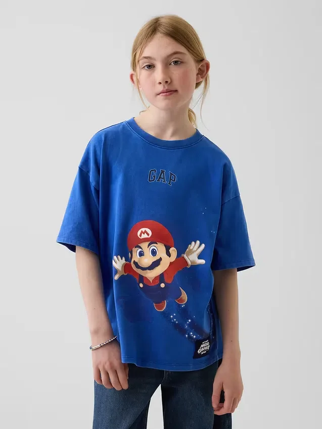 Kinder-T-Shirt „Super Mario“ mit Grafik im Relaxed-Schnitt