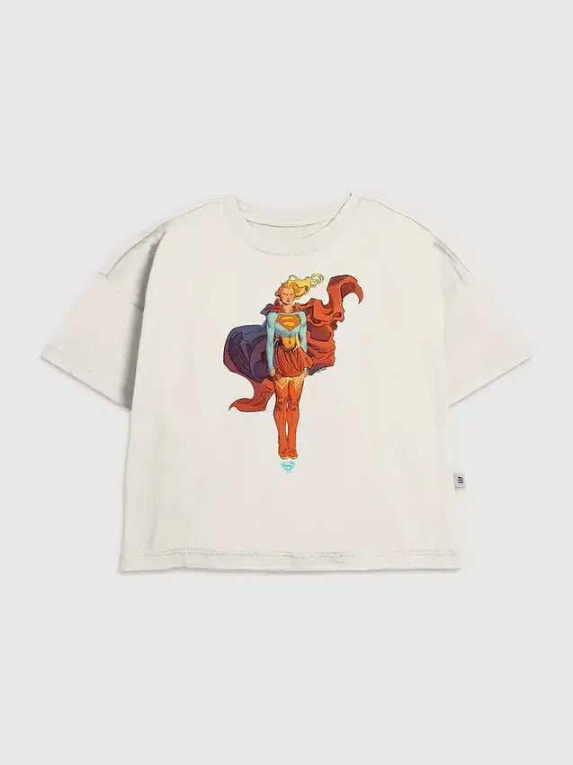 Kinder-T-Shirt „Supergirl Fuel Your Flight“ mit Stern-Motiv