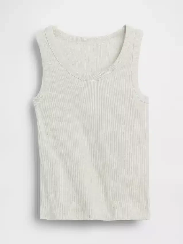 Kinder-Tanktop mit Rundhalsausschnitt und Rippstrick
