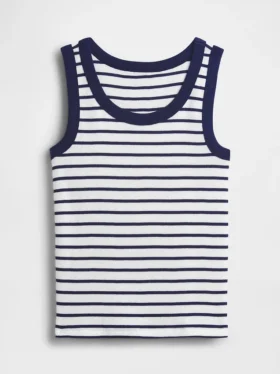 Kinder-Tanktop mit Rundhalsausschnitt und Rippstrick