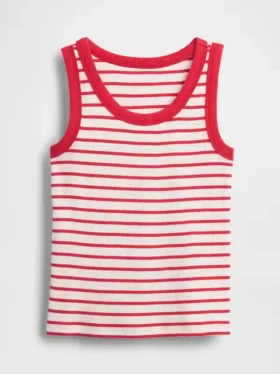 Kinder-Tanktop mit Rundhalsausschnitt und Rippstrick