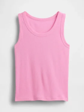 Kinder-Tanktop mit Rundhalsausschnitt und Rippstrick