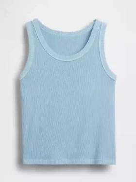 Kinder-Tanktop mit Rundhalsausschnitt und Rippstrick