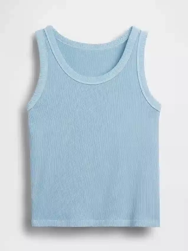 Kinder-Tanktop mit Rundhalsausschnitt und Rippstrick