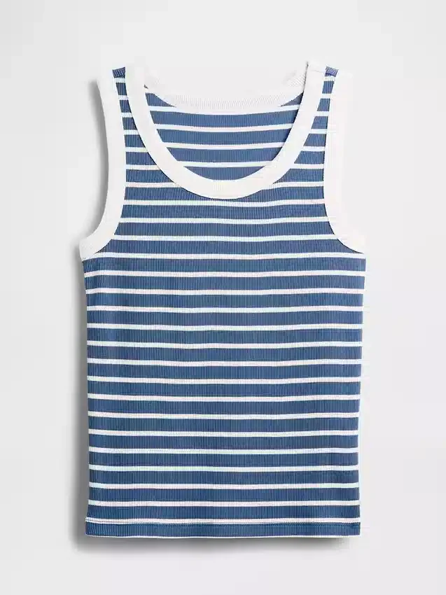 Kinder-Tanktop mit Rundhalsausschnitt und Rippstrick