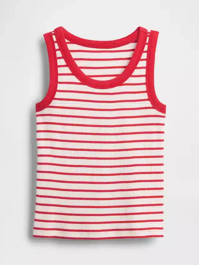 Kinder-Tanktop mit Rundhalsausschnitt und Rippstrick