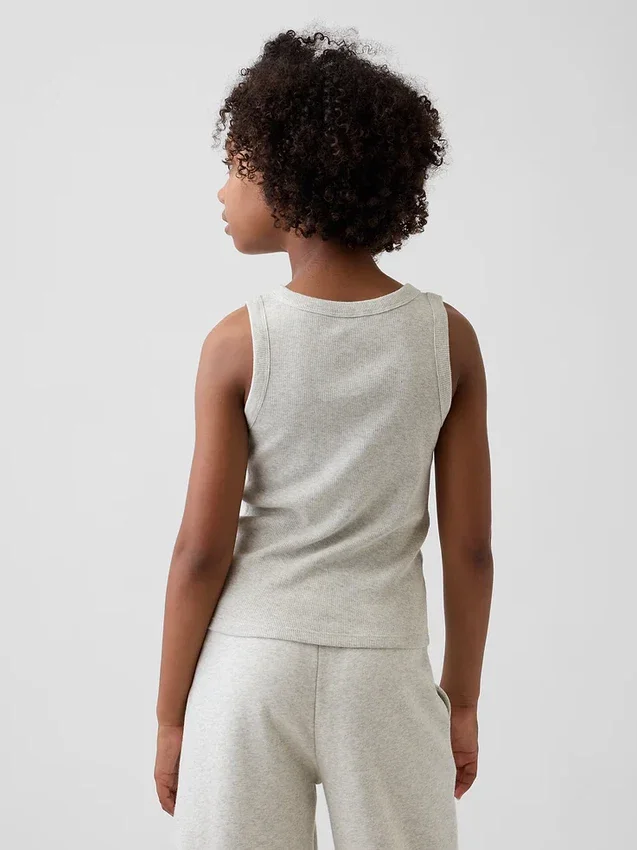 Kinder-Tanktop mit Rundhalsausschnitt und Rippstrick
