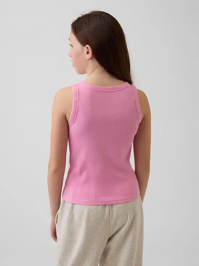 Kinder-Tanktop mit Rundhalsausschnitt und Rippstrick