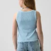 Kinder-Tanktop mit Rundhalsausschnitt und Rippstrick