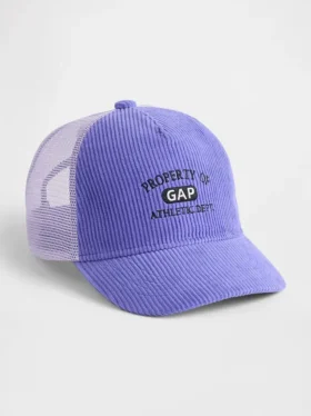 Kinder-Trucker-Mütze aus Cord mit Logo