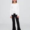 Kinder-Uniform-Hose aus Ponte mit leicht ausgestelltem Bein