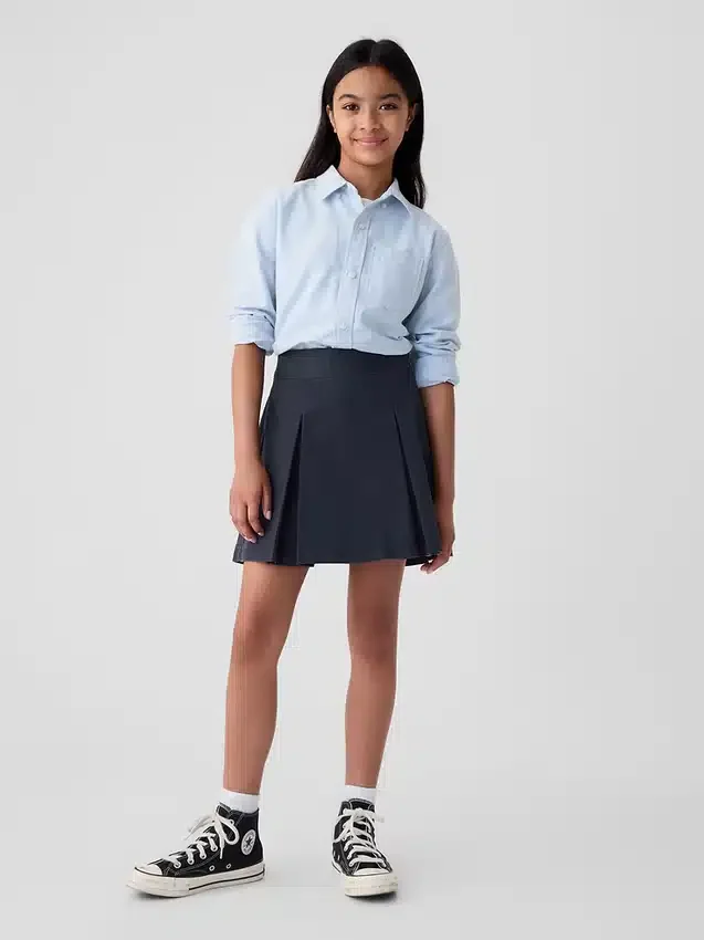 Kinder-Uniform-Plissee-Skort in Khaki
