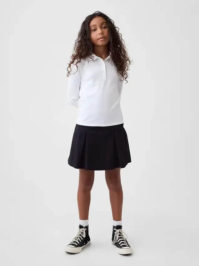 Kinder-Uniform-Plissee-Skort in Khaki