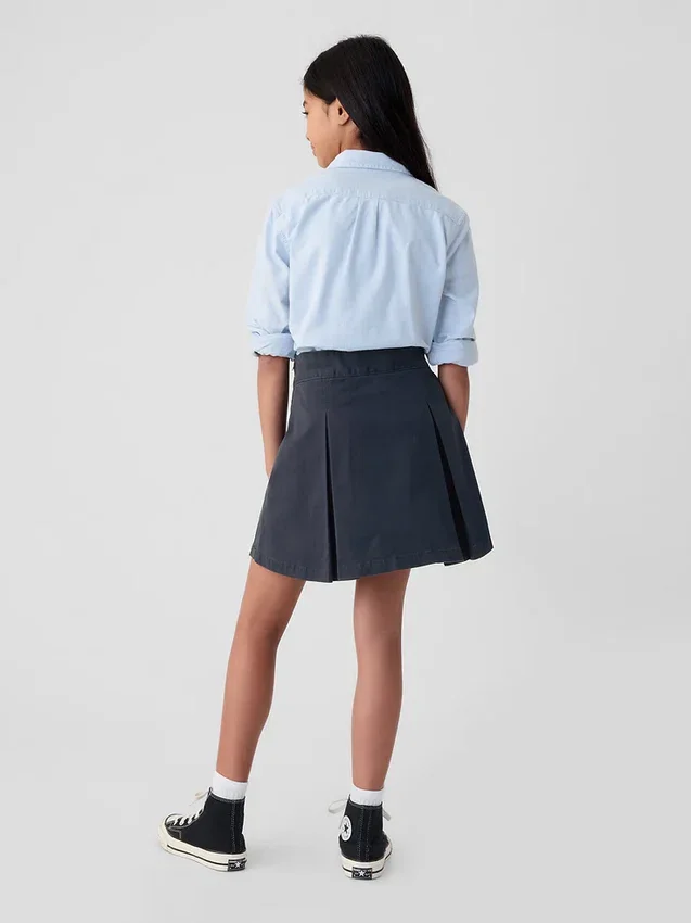 Kinder-Uniform-Plissee-Skort in Khaki