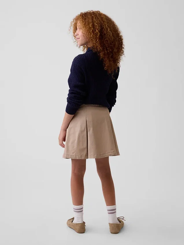 Kinder-Uniform-Plissee-Skort in Khaki