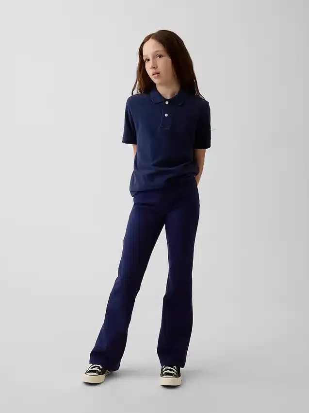 Kinder-Uniform-Ponte-Hose mit ausgestelltem Bein