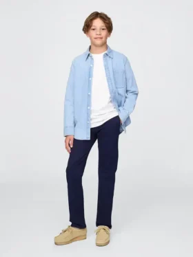 Kinder-Uniformhose aus Stretch-Khakis in gerader Passform