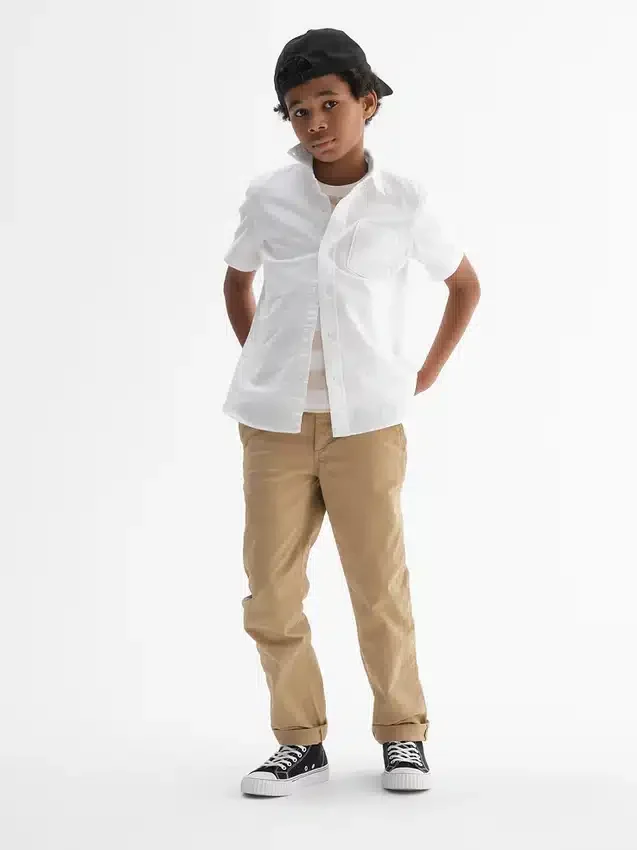 Kinder-Uniformhose aus Stretch-Khakis in gerader Passform