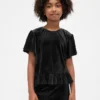 Kinder-Velours-Peplum-Oberteil