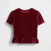 Kinder-Velours-Peplum-Oberteil