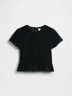Kinder-Velours-Peplum-Oberteil