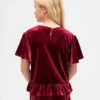 Kinder-Velours-Peplum-Oberteil