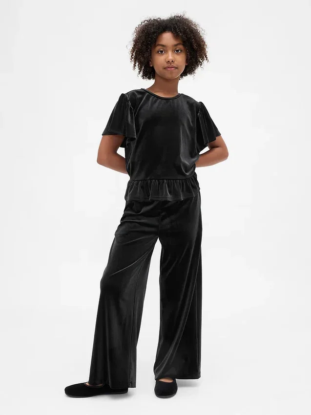 Kinder-Velours-Peplum-Oberteil