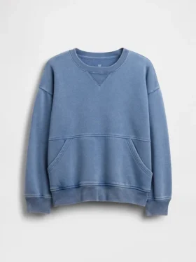 Kinder-Vintagesoft-Sweatshirt mit Rundhalsausschnitt und Tasche
