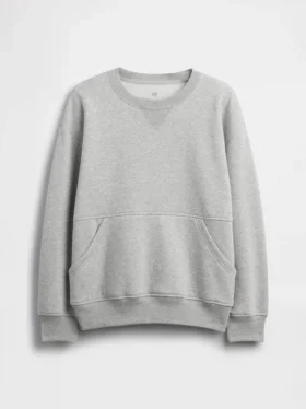 Kinder-Vintagesoft-Sweatshirt mit Rundhalsausschnitt und Tasche