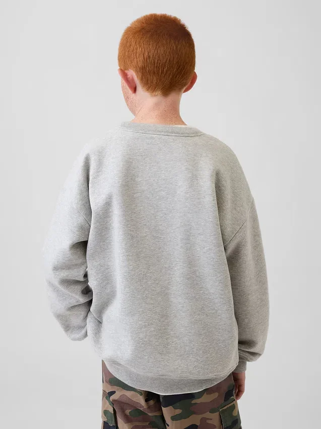 Kinder-Vintagesoft-Sweatshirt mit Rundhalsausschnitt und Tasche