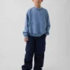 Kinder-Vintagesoft-Sweatshirt mit Rundhalsausschnitt und Tasche