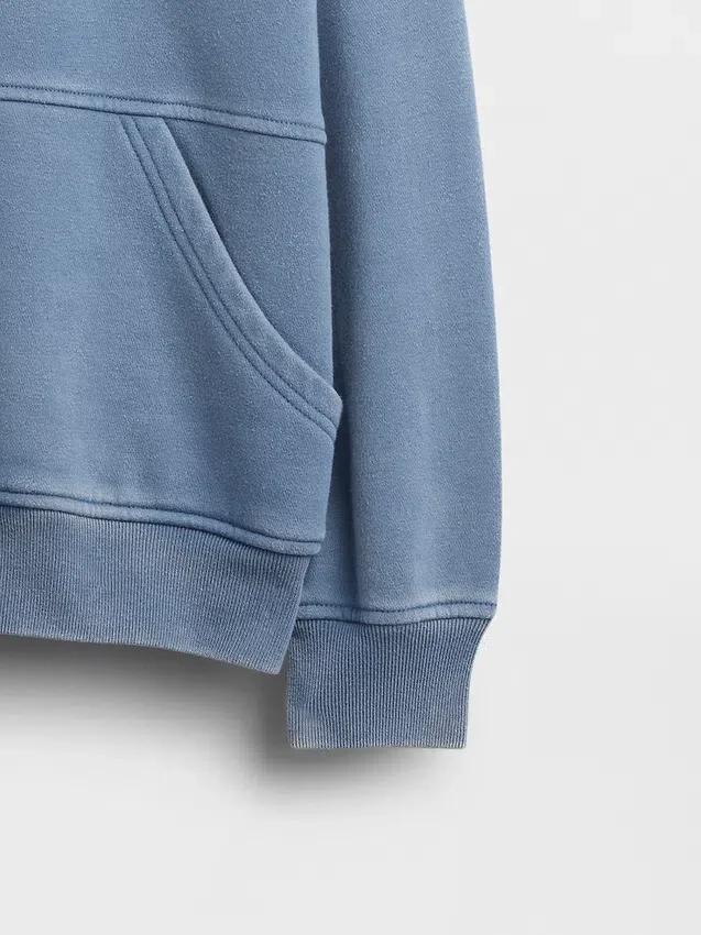 Kinder-Vintagesoft-Sweatshirt mit Rundhalsausschnitt und Tasche