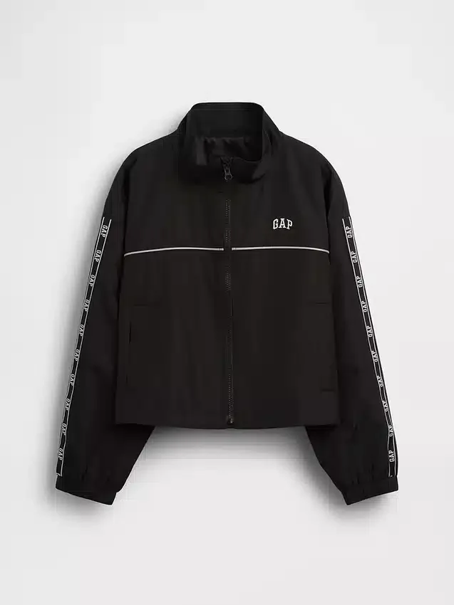 Kinder-Windjacke mit Logo in lockerer Passform