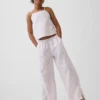 Kinderhose aus Leinen-Baumwolle mit weitem Bein und einfachem Anzug